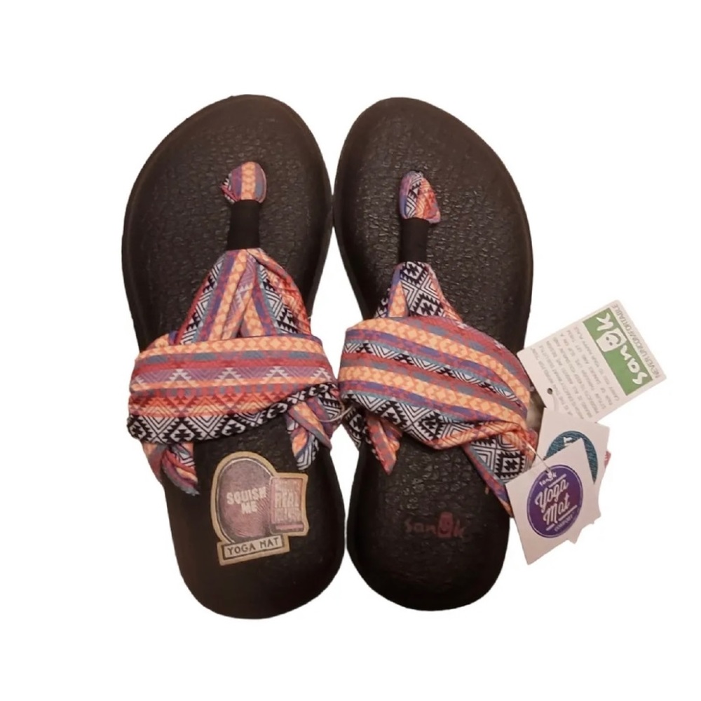NWT Sanuk Yoga Sling 2 Prints Yoga Mat Sandals Woman's Size 5